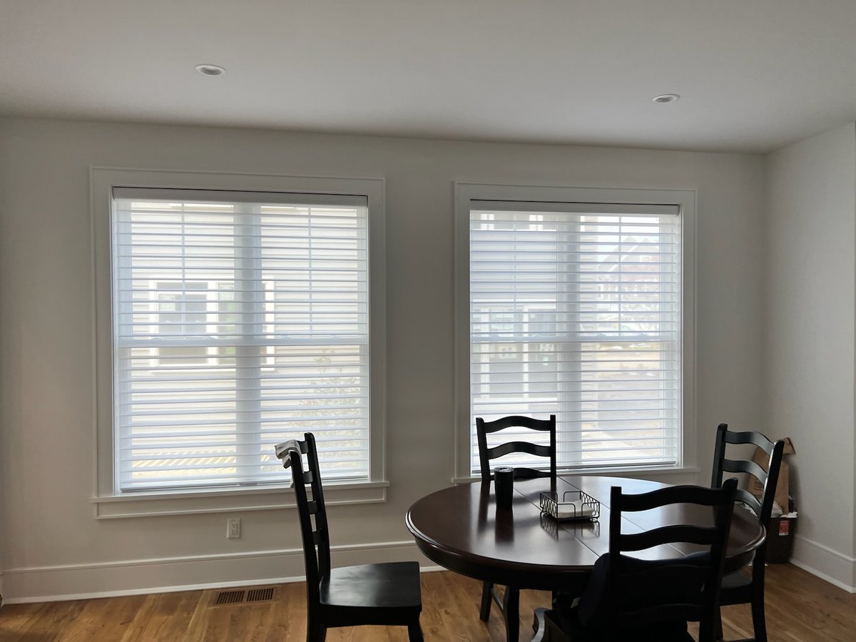 Add elegance at the window with the soft look of sheer shades. <a href="/LaurasDrapery/">Laura's Draperies, Bedspreads & More</a> Silhouette® Window Shadings combined with a roller shade for a window with more sun exposure. ☀️ Latest installation in Norwalk, CT. 
laurasdraperiesct.com

#norwalk
#norwalkct 
#norwalkconnecticut