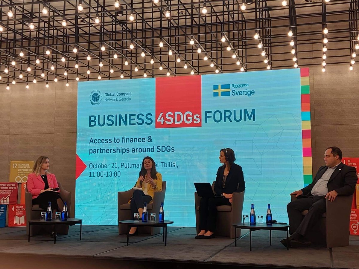 Our Mariam Kobalia has spoken about how the @EBRD supports Georgian businesses in meeting the SDGs, through impact investments, mobilization of donor funds and technical cooperation. #SDG 5 – Gender Equality #SDG 8 Decent Work and Economic Growth #SDG 10 – Reduced Inequality