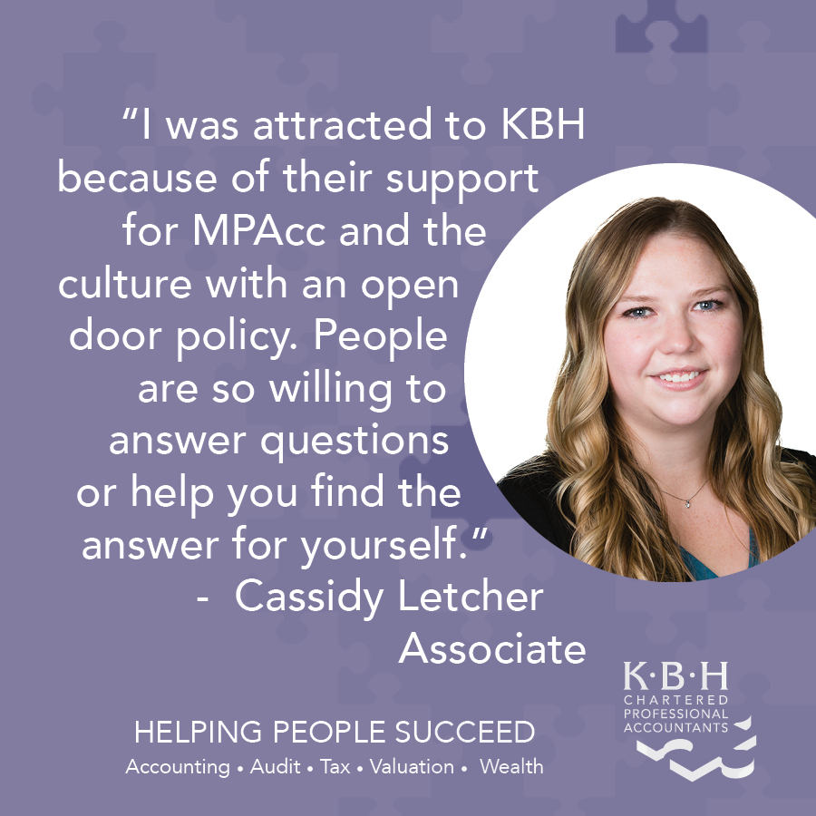 Cassidy Letcher says "KBH really 'fits' my personality - I'm really happy I made this choice." It wasn't the first/only offer Cassidy received - but she's glad she went with KBH. 
Did you take the first job you were offered? Was it the right choice? 
loom.ly/IYIKqNg