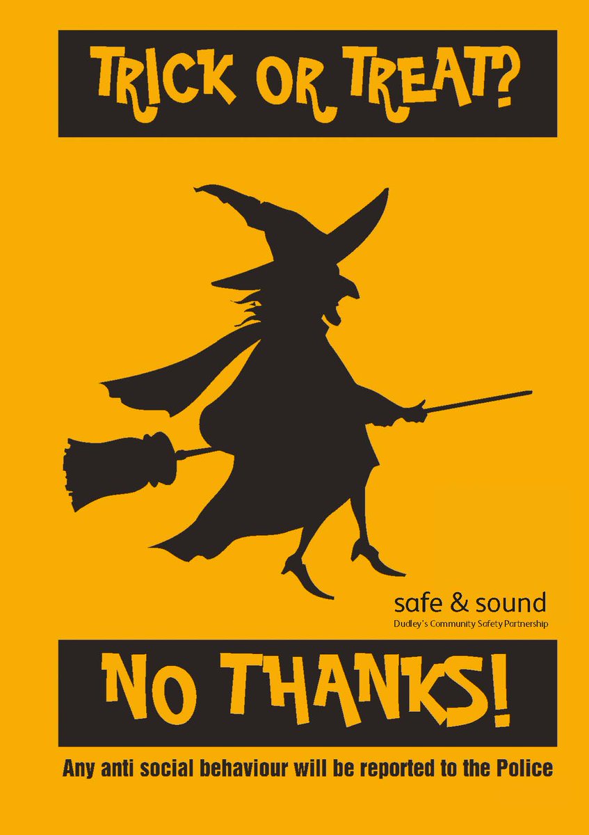 Halloween is nearly here 🎃 👻 although this time of year is fun for some it can easily scare older or vulnerable people. Download safe & sound’s ‘no trick or treat’ card to help keep them safe➡️ dudleysafeandsound.org/darkernights