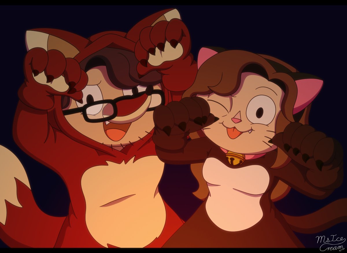 Ms_Ice_Cream's tweet image. 🎃Spooky Commission to @nerdy_owlet🎃
In "Over the Garden Wall" style! Thank you so much for commissioning me! I hope you like it!