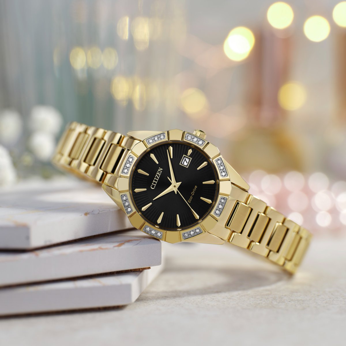 The glamorous gold-tone Ladies’ Diamond from Citizen is the perfect day-to-night accessory.

EW2652-55E | £399 bit.ly/3TvTXST

#LadiesWatch #DiamondWatch #GoldWatch #Citizen #CitizenWatch #EcoDrive