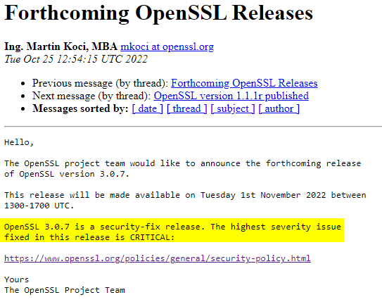 ryanaraine's tweet photo. OpenSSL https://t.co/i40BOxUDoP