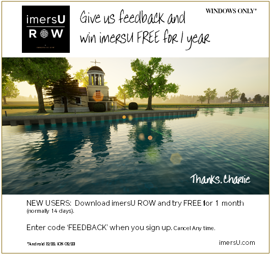 ImmersiveGym's tweet photo. Your feedback will help us improve what we do.  All those who give feedback until January 31st 2023 will be entered into a draw to win a 1 year subscription to imersU ROW.  

Join our community and start your feedback with ‘Hi Charlie ……’

https://t.co/wxIRUuXJTK. https://t.co/zvzCfdIQkZ