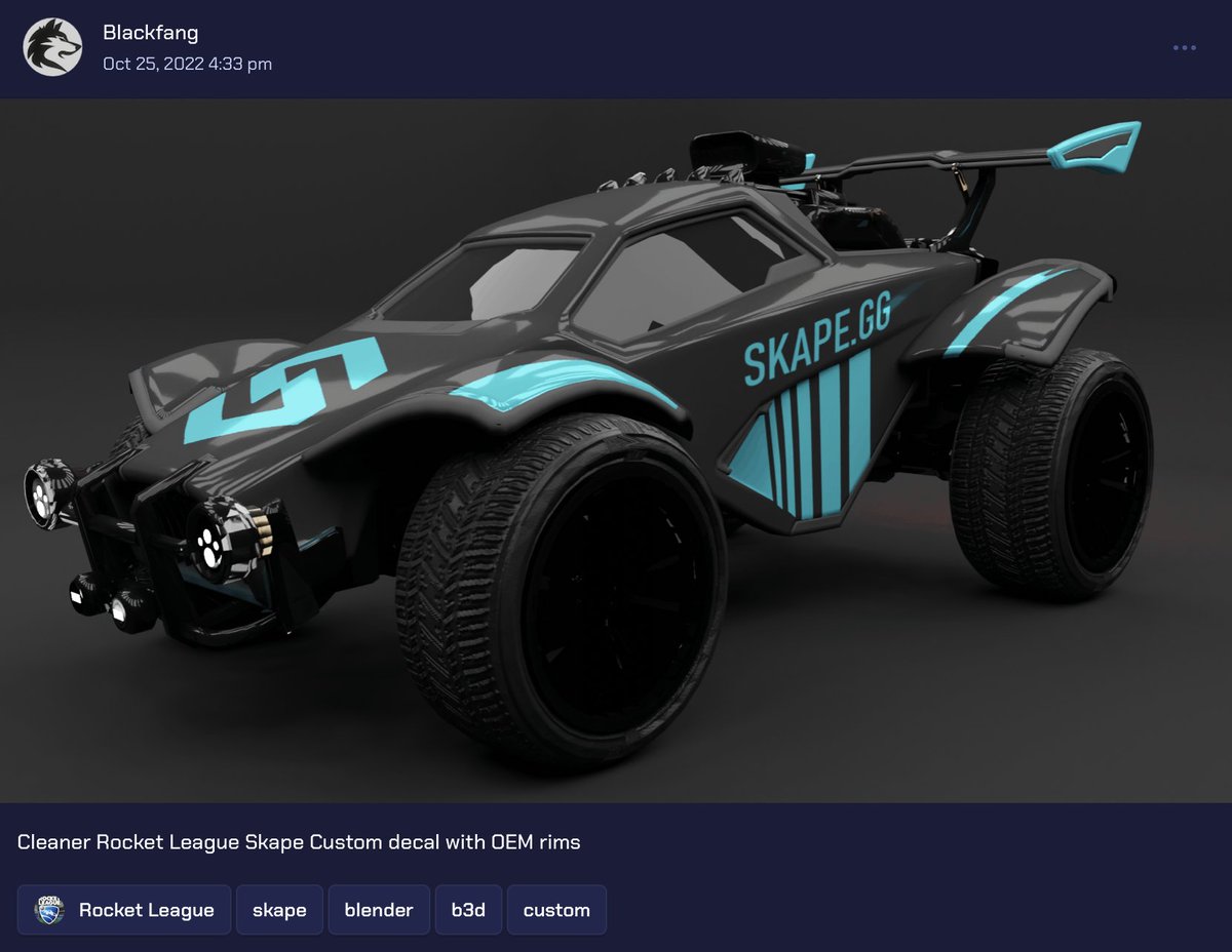 SkapeGG's tweet image. Well..... THAT'S a car for @RocketLeague , senior @EGBlackfang 🙂🙌🎯

#RocketLeague