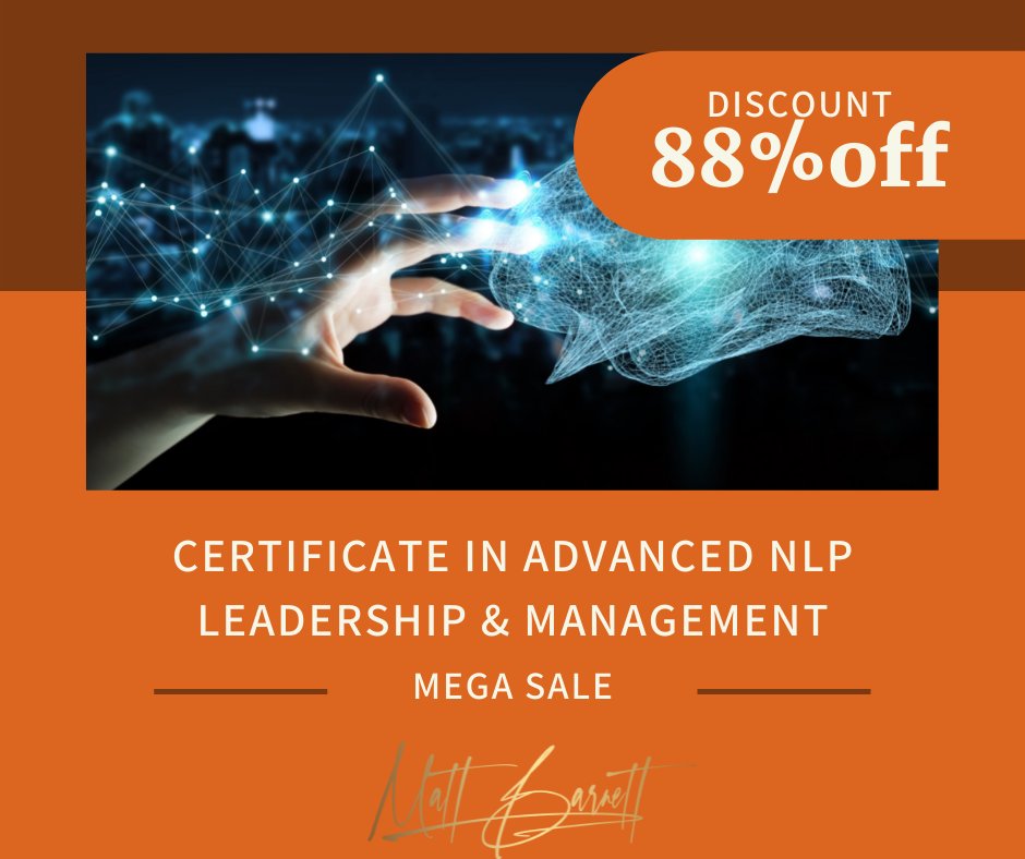 HeadgearLabs's tweet photo. Discover how to leverage the power and tools of NLP Neuro-Linguistic Programming to be a better leader or manager!
Click below to get this course at a 88% off discount!
https://t.co/lIRgghWr16
... #nlp #coaching #mattbarnett #coachkickstart https://t.co/vFGLN8EkOq