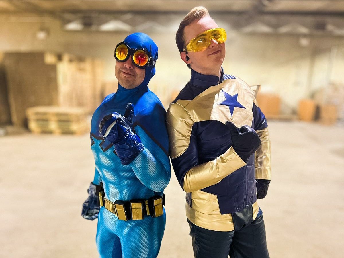 BaileySmartZ's tweet photo. With the #DCEU making moves, who'd like to see the #JusticeLeague's favorite goofballs make an appearance? 
#BlueBeetle #BoosterGold #Superman #RestoreTheSnyderVerse https://t.co/KyRCJdQHNJ