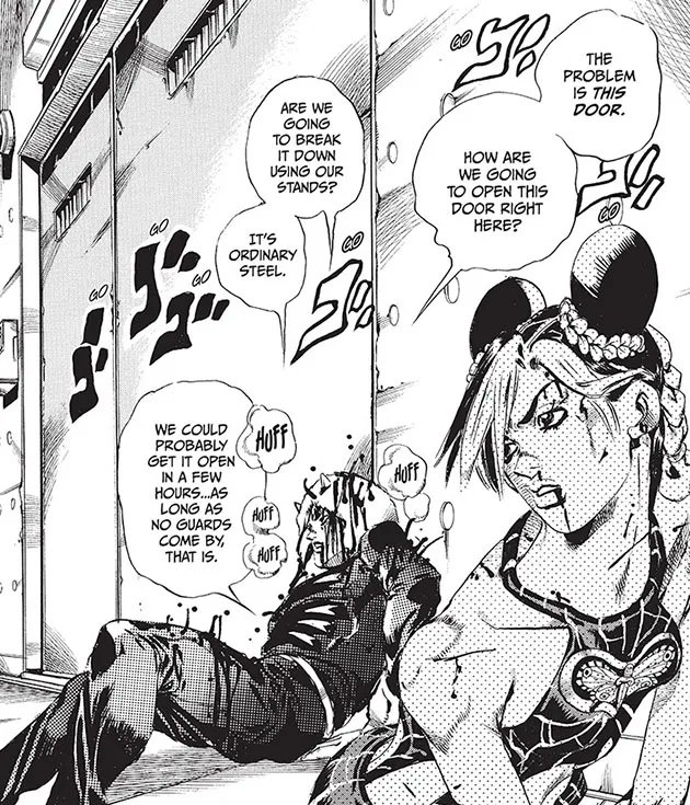 In JoJo's Bizarre Adventure: Stone Ocean manga, how does Jolyne