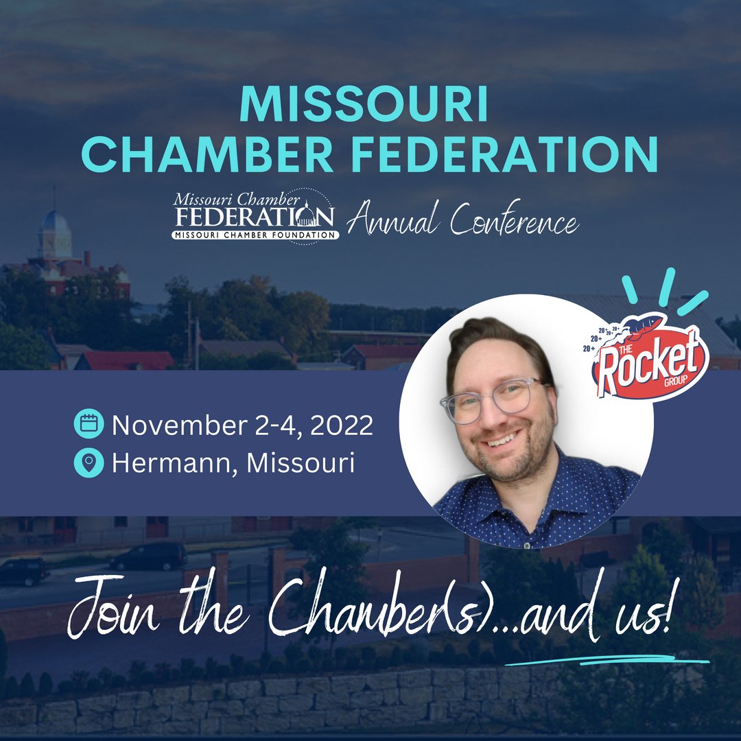 Looking forward to visiting with friends and clients in #HermannMO at the Missouri Chamber Federation Annual Conference!

ccemo.org/annual-confere…  #RocketGroup #CoolStoryGus