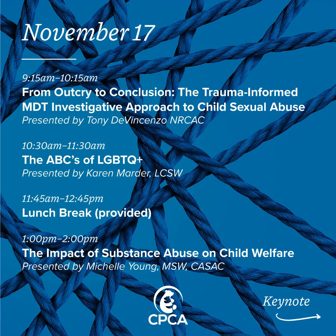 the_CPCA's tweet photo. The Dutchess CAC will be hosting a Multi-Disciplinary Team Training on November 16 &amp; 17. We have some great speakers lined up including a keynote presentation from State Trooper, Sayeh Rivazfar. Space is limited. Registration is open until November 14. 

https://t.co/Q0zG83Wfxn https://t.co/WRV9sE8lle