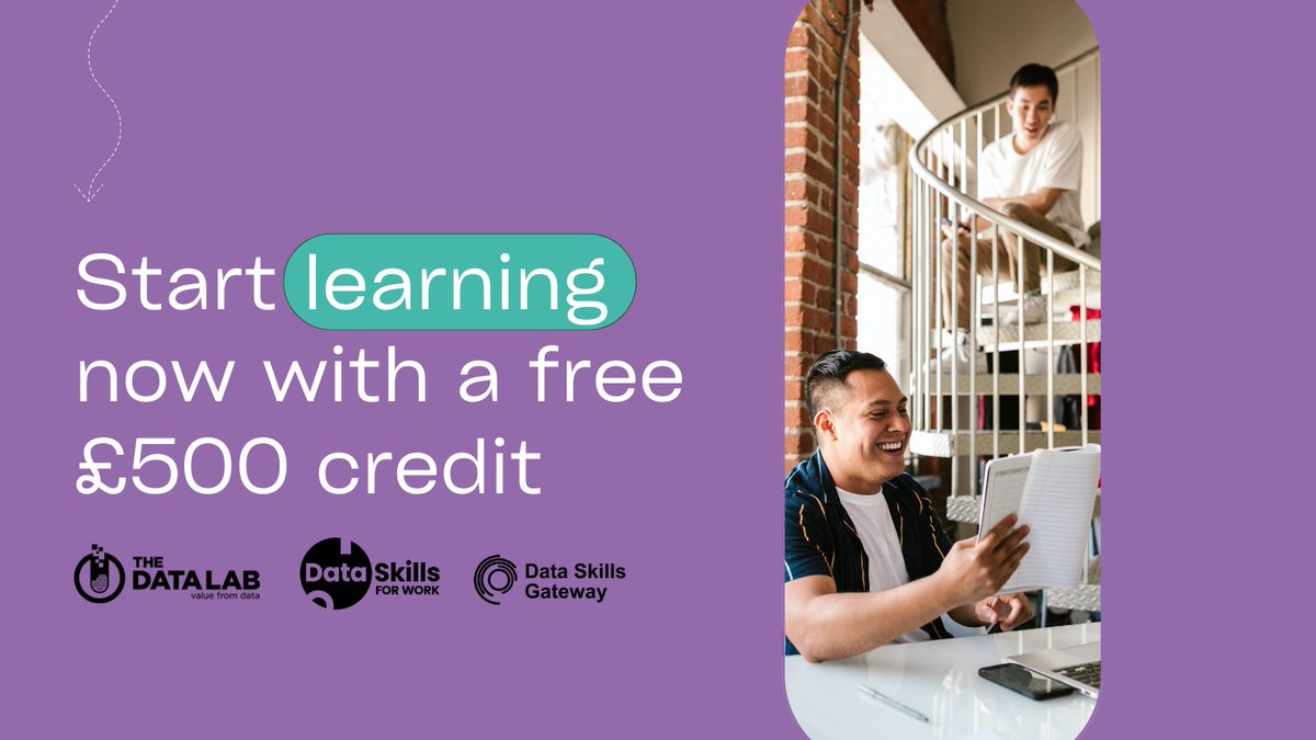 DataLabScotland's tweet photo. We're offering a free £500 course credit to up-skill in data if you're living or working in Edinburgh, Lothian, Fife or the Scottish Borders and meet the criteria. 

Apply now at https://t.co/Jwz7I6qYLs https://t.co/wSXSBsWdxc