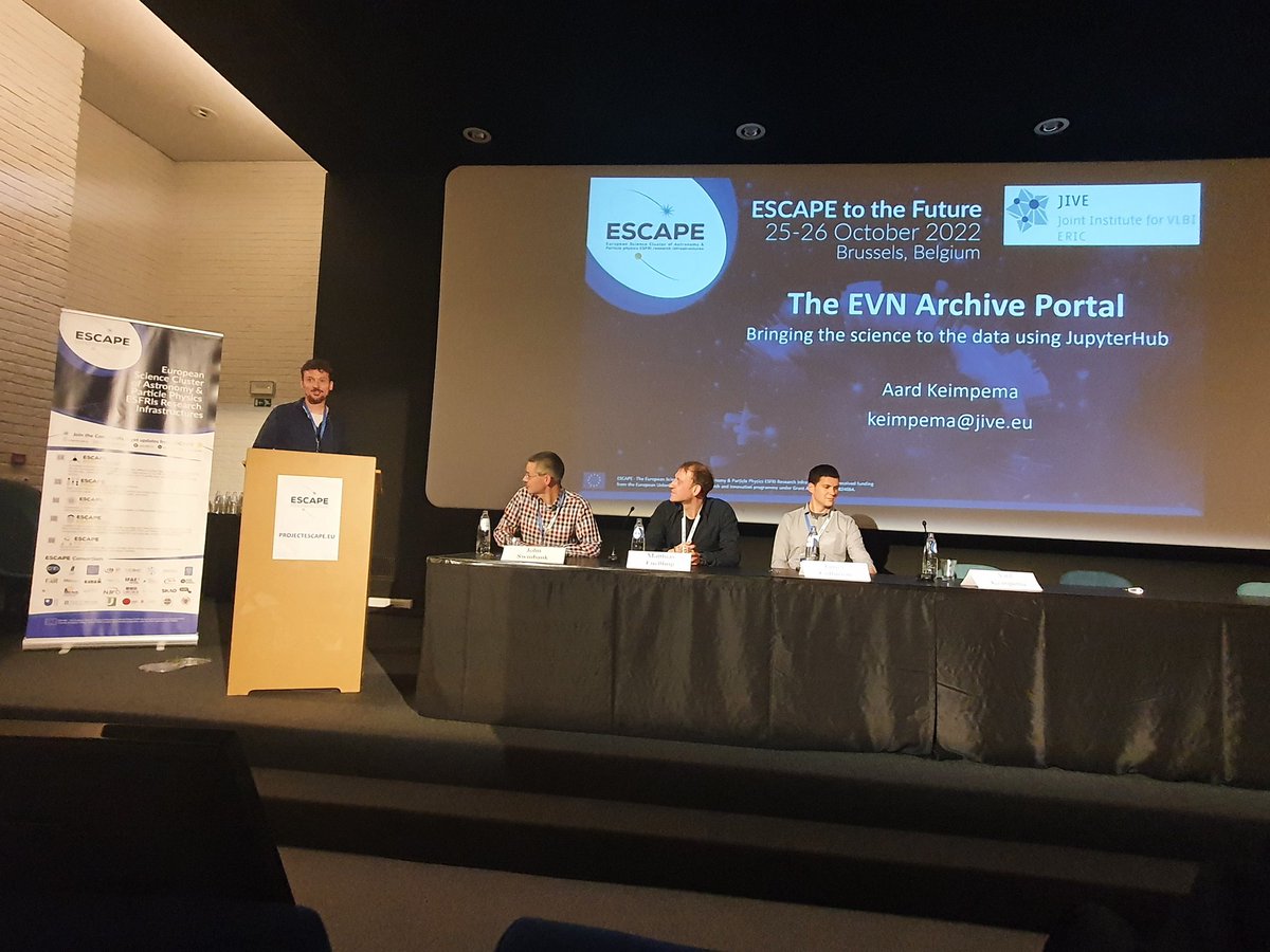jivedirector's tweet photo. Good presence of @jivevlbi in @ESCAPE_EU #ESCAPEtotheFuture meeting! Getting the data of the #EuropeanVLBInetwork into @IVOAastro #EOSC #openscience https://t.co/skYHKMJJ9L