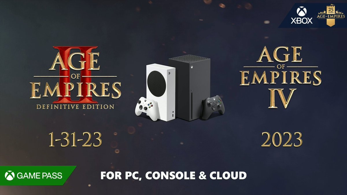 it's official, Age of Empires is coming to Xbox! • Age of Empires II: Definitive Edition arrives January 31st, 2023 • Age of Empires 4 arrives at some point in 2023 theverge.com/e/23186863