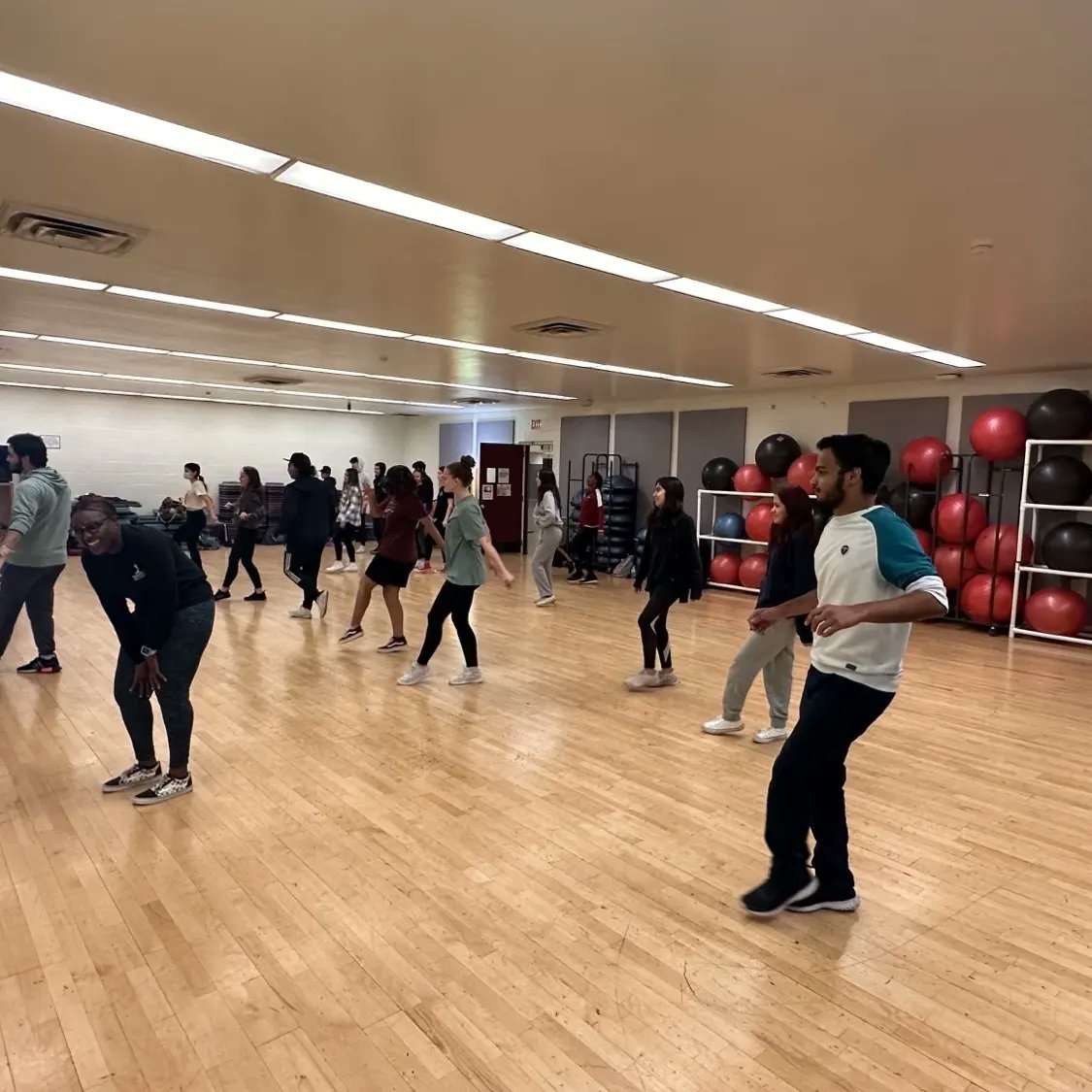 First year students learning about diversity, equity and inclusion through exploring various styles of dance and choreography. These students totally embraced the experience and understood the assignment.
