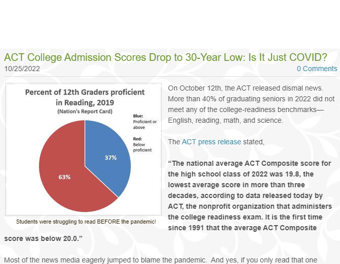 groupcentered.com/reading-blog/a…

New ACT scores show decline.  Graduating seniors dropped to a 30-year low.  COVID is not the biggest problem. #LearningLoss