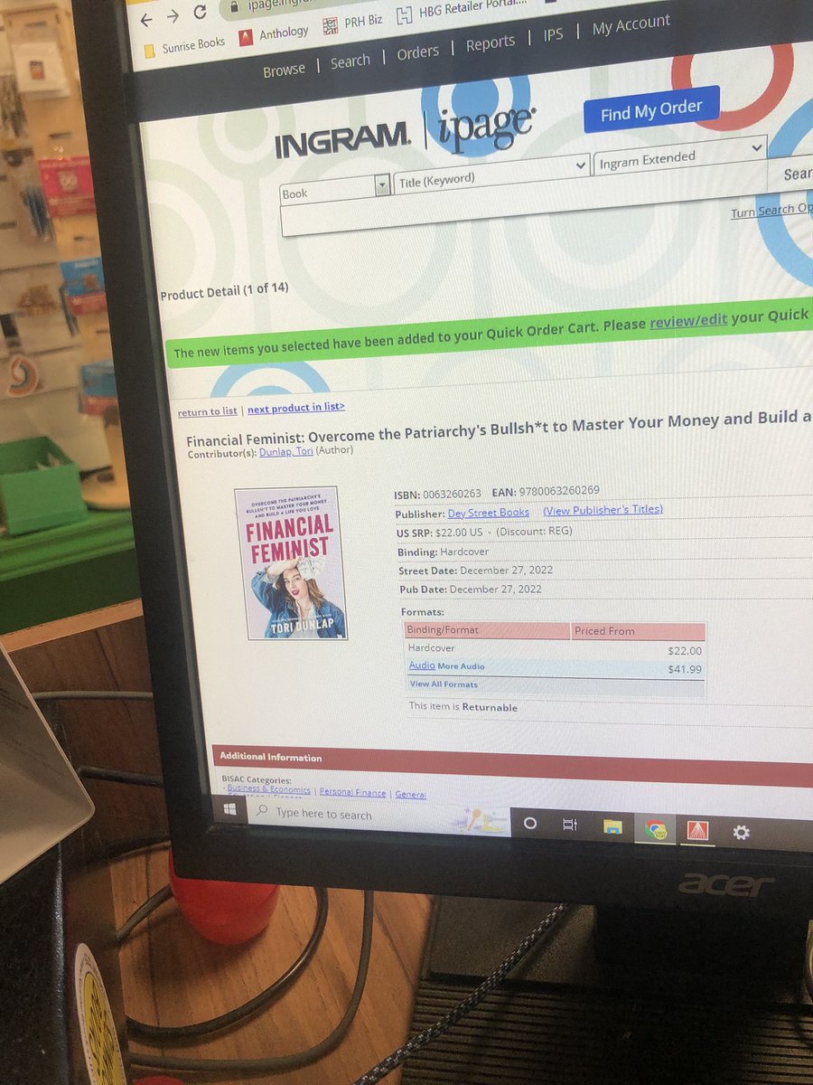 Just preordered my copy of Financial Feminist through my local bookstore 📚 @herfirst100K