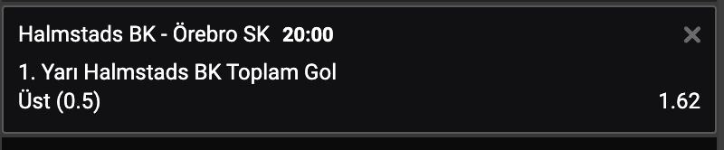 dantetips's tweet photo. Adım 1  500 >  810

Halmstads BK - Örebro SK 
1. Yarı Halmstads BK Toplam Gol Üst (0.5) https://t.co/pP5qKllJvg