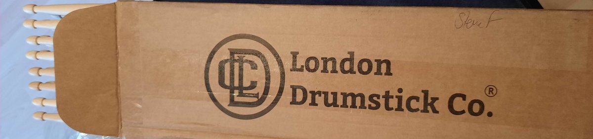 Cool, new box of sticks. Thank You London Drumstick Co for your support, fantastic product. To be on your artist pg is an honor. The 55AX stick [bigger than 5A, smaller than 5B] perfect for me. Would never get behind my kit with Secret City Band without these beauties in my hands