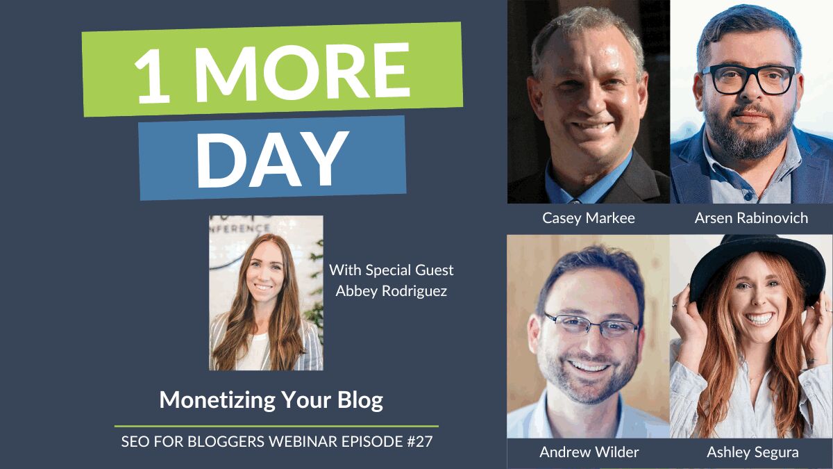 We're going LIVE tomorrow to talk about blog monetization with, Abbey Rodriguez of #Tastemaker! 

Whether you're already making 💰 from your blog, or you're just getting started, this episode of #SEOForBloggers is going to cover it all! 

Register ➡️ bit.ly/3TzrwE1