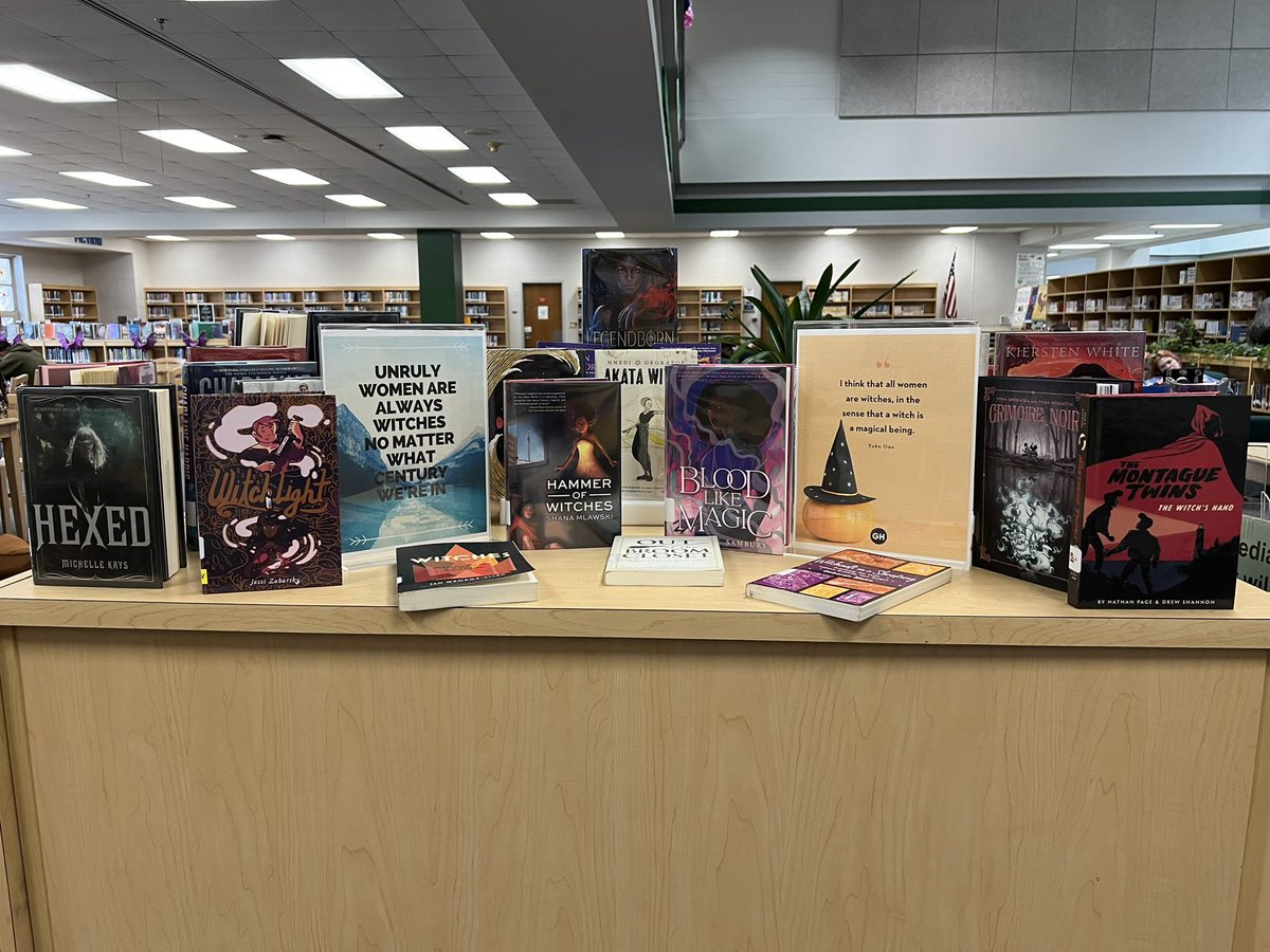 wlhs_media's tweet photo. Devour books, not brains! Satisfy your cravings for monsters, vampires, witches, and zombies in the WLH Media Center. https://t.co/cZqX0XcRY9