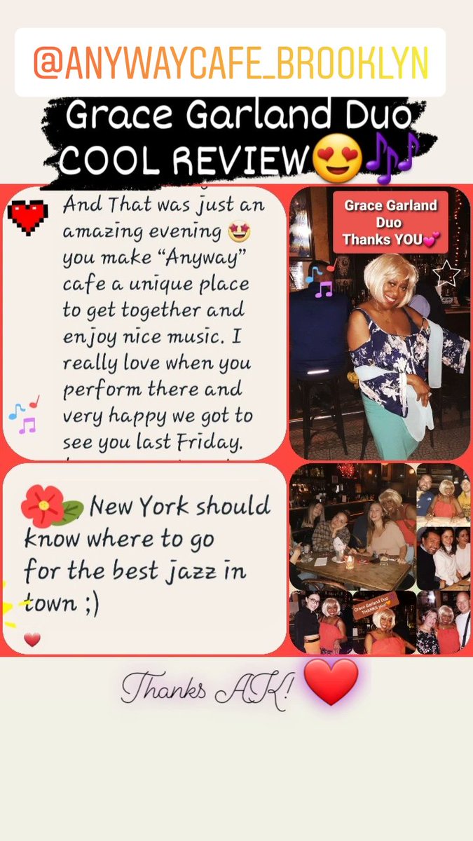 jazzmatchmaker's tweet photo. #JazzDuos Thanks AK for the #coolreview of the #GraceGarlandDuo at #AnywayCafe!:):) #ILovewhenYouperformthere https://t.co/lU0h5AmbMN