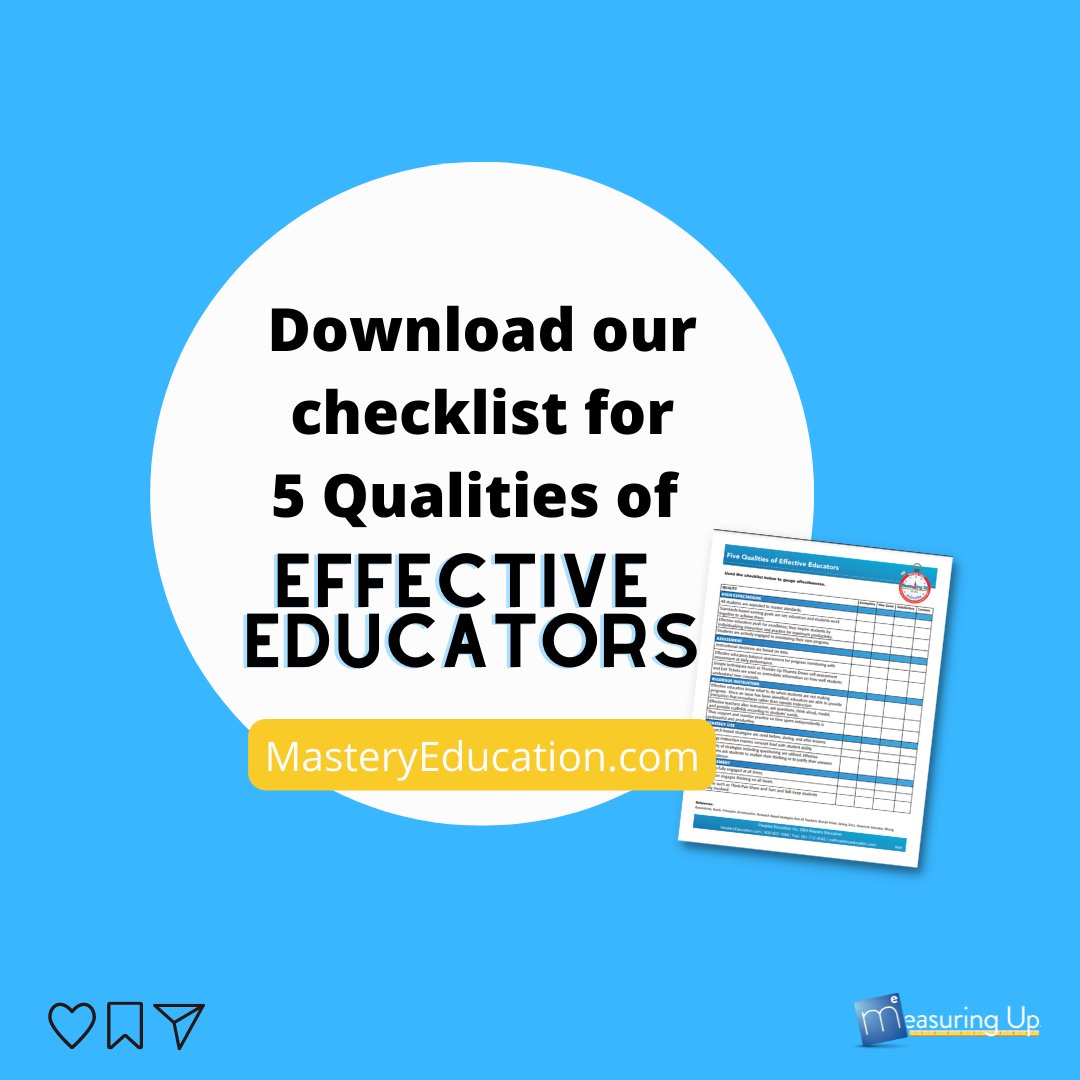 MeasuringUp_ME's tweet photo. Every educators strives to be their best. Swipe through our top 5 qualities of an effective educator! Learn more  https://t.co/qTaA5FamOV
#effectiveeducator #Educationmatters #practicemakesachievements #practicemakesachievements #educationalresources 
#educationusa https://t.co/uT0eu4nkpq
