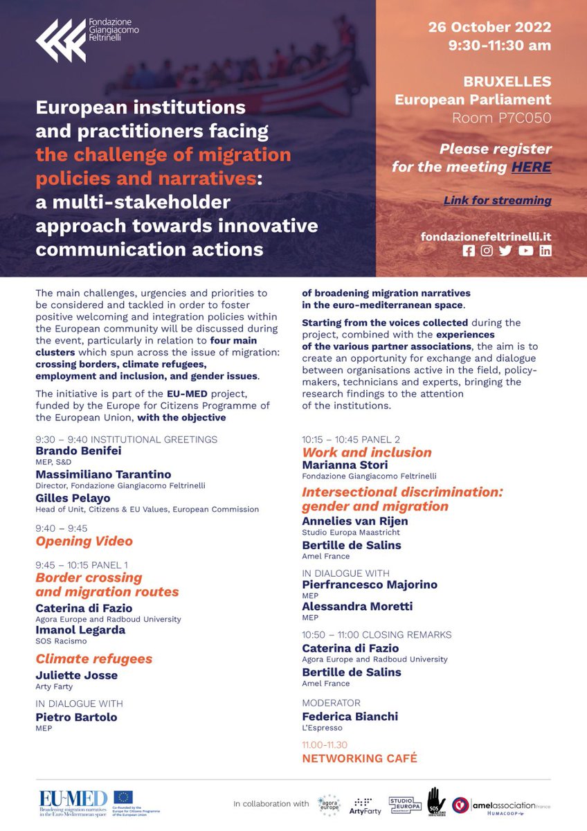 AgoraEurope's tweet photo. Join us tomorrow at the European Parliament in Brussels for the last event of the EU-MED Series! https://t.co/POPsgdGpPN
