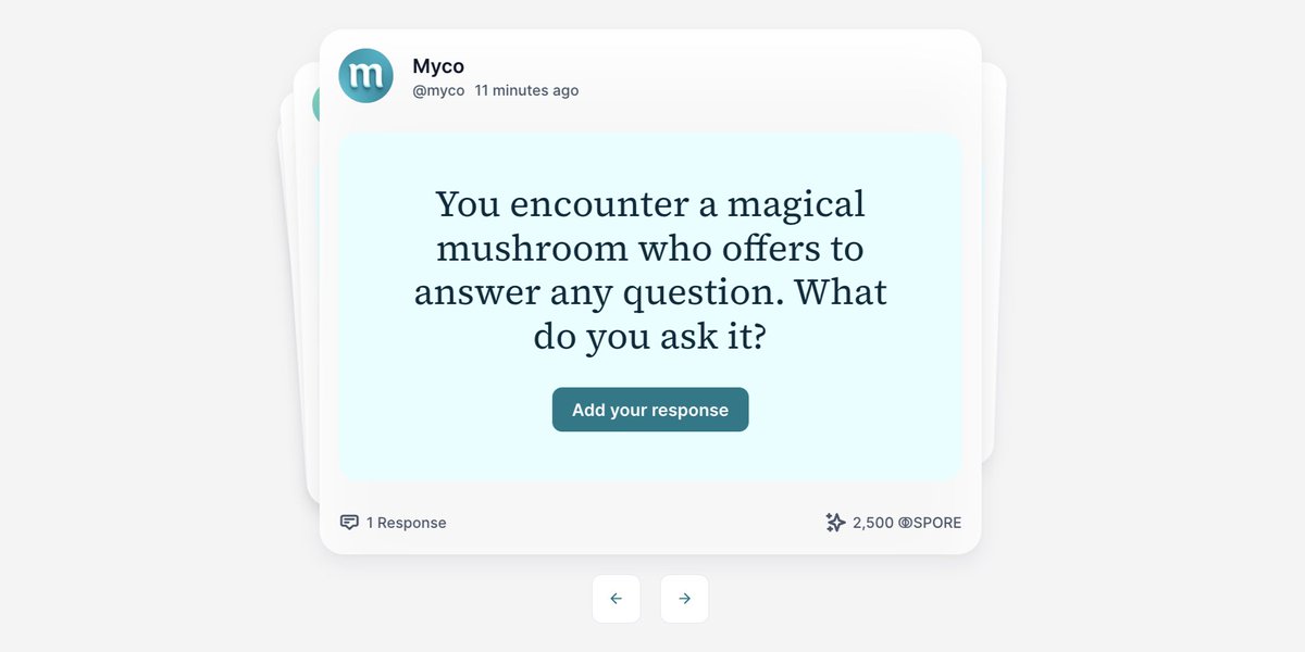 mycodotspace's tweet image. Today we’re excited to be dropping a new feature called ✨Prompts✨, which makes it even easier for communities to engage their members by giving them a question that everyone can respond to

Check out our first prompt now at myco.space