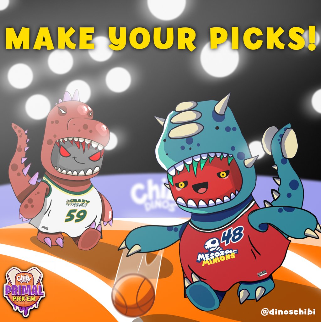 ChibiDinosNFT's tweet photo. MAKE YOUR PICKS!
Place predictions on real #NBA games here: https://t.co/8vpw84FUcd
#primalpickem #pickem #hoop #primalhoop #godinos #nbapicks #p2e #playandearn #p2egaming #sportspredictions #hoopcoin #chibidinos https://t.co/IFz1E84dU8