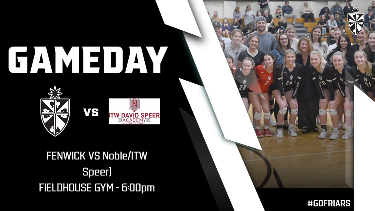 FenwickAD's tweet photo. ALERT: Fenwick Girls' Volleyball opens up the IHSA State Playoffs tonight at home at 6:00pm! The winner moves on the Thursday's Regional Championship! Go Friars! ⚫️⚪️🏐 https://t.co/uneRfXN0yv