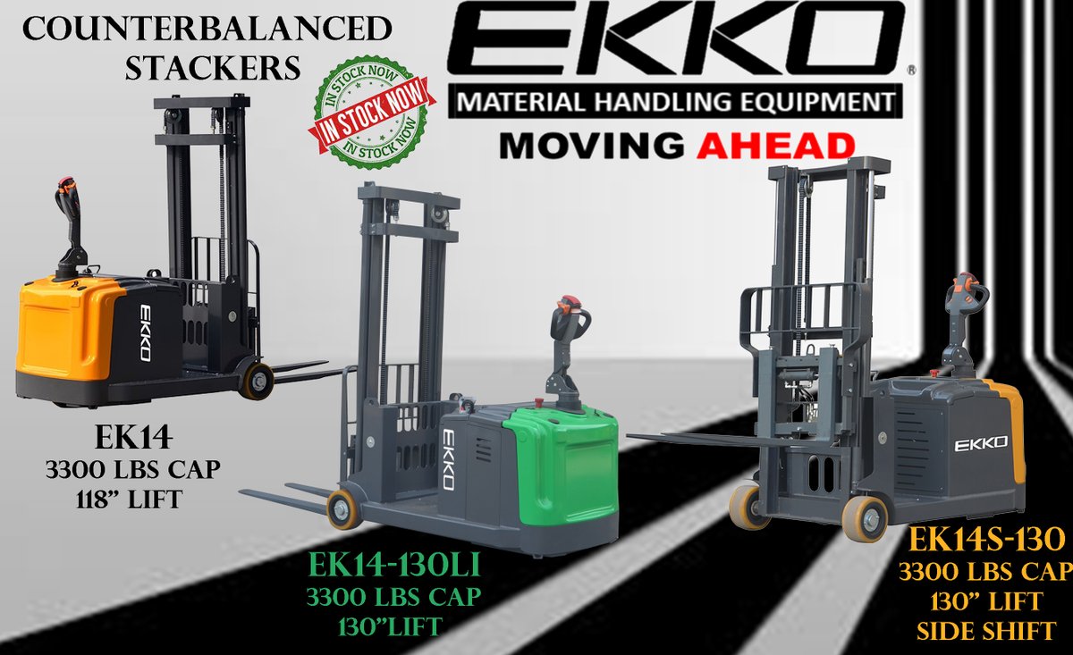 GNTLifts's tweet image. #EKKO has many different #counterbalanced stackers in different sizes and battery types. Some with more functions such as side shift and some very simple. Whatever your #warehouseneeds we got you covered.
#contactmetoday
Jamie@ekkolifts.com
(626)217-7490
ekkolifts.com