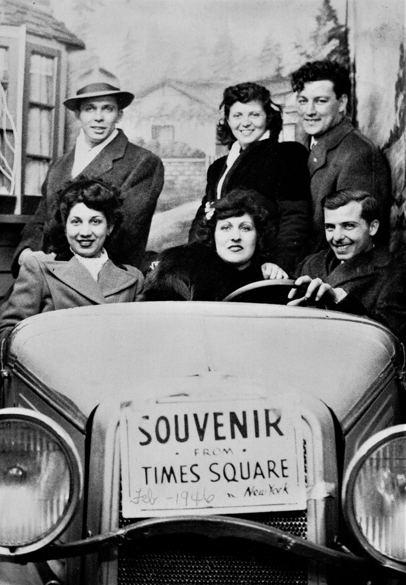 Here are my parents in NYC @ 1946. My dad,Rosario, top left, recently returned from WWII. My mom, Marie, is  seated below him.They married in 1947. My uncle, top right, returned from the Pacific. My uncle, bottom right, returned from WWII. All gone except for my mom. #EdmundsOUT