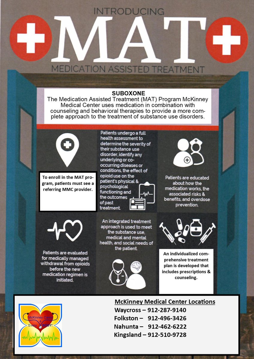 McKinney Medical Center Inc. now offering the MAT Program for eligible participants!