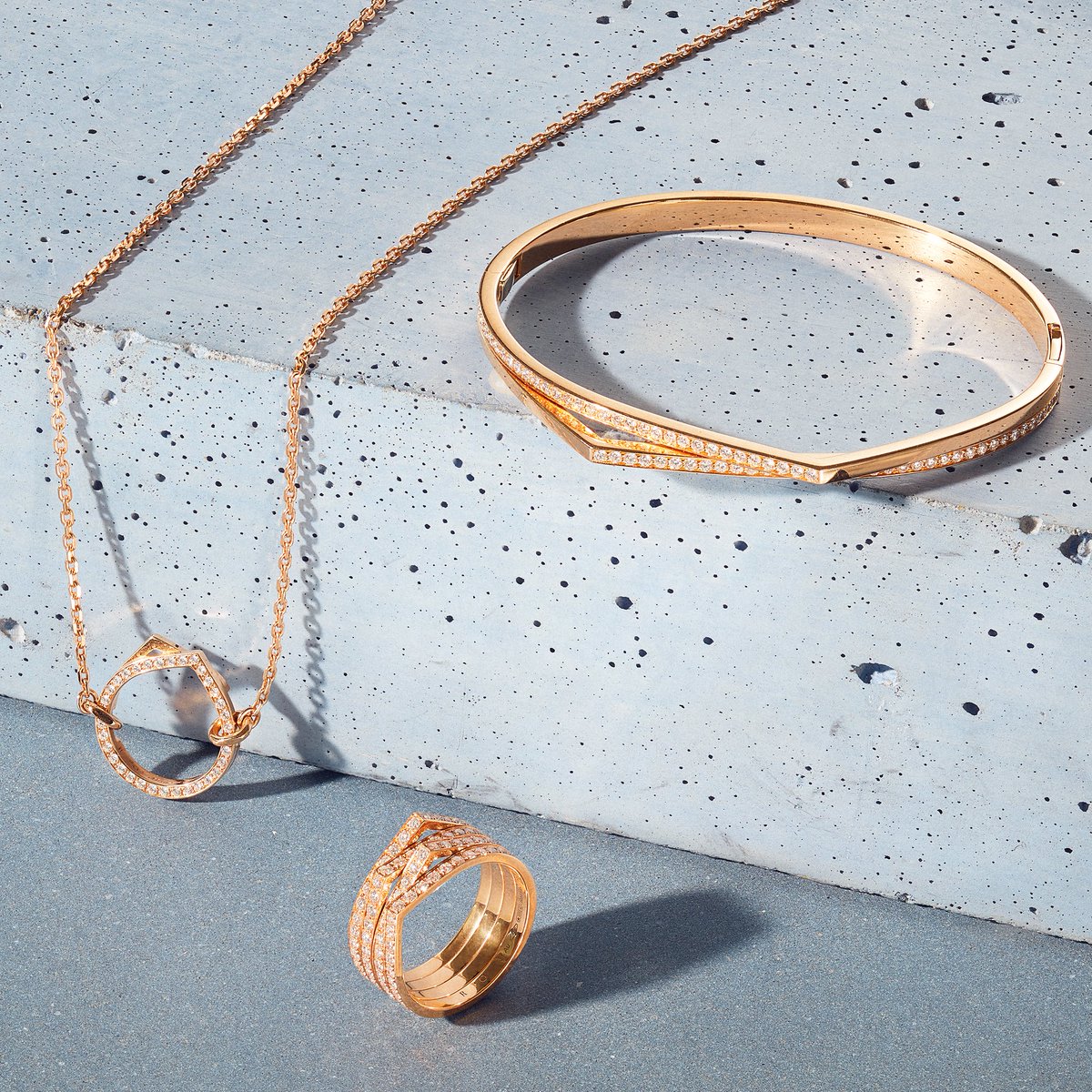 Go (rose) gold or go home. Showcasing strong lines and architectural details, @repossi’s Antifer Collection brings a bold touch to everyday diamond jewelry. #Saks Shop now: saks.shop/Repossi