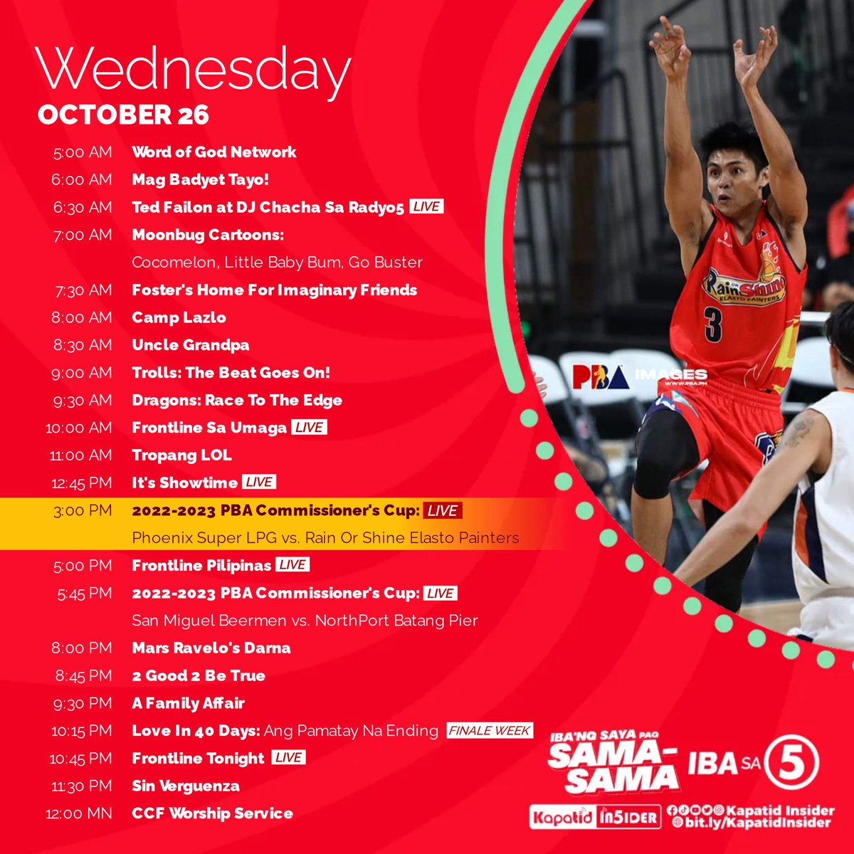 LF: Level Up na Pinoy Basketball Action? Dito ka na sa pambansang Liga ng Bayan! 😎 Catch 2 PBA Games TODAY, LIVE on @TV5manila at 3 PM! 🙌

#ÜareBERfect
#IBAngSayaPagSamaSama