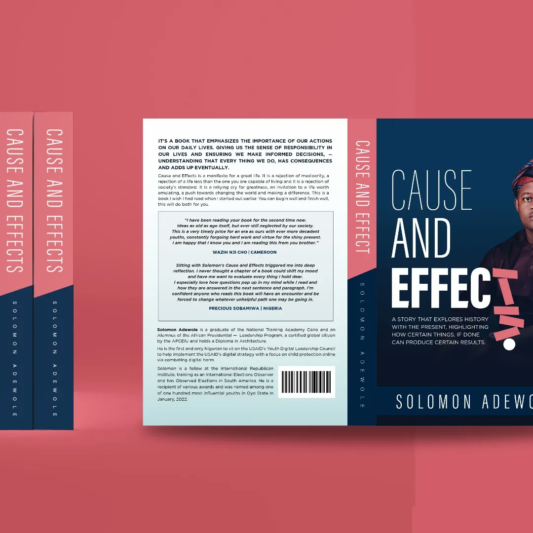 solomonadewole_'s tweet photo. Dear all,
I am happy to invite you to the official Launch of my book titled Cause and Effect on the 5th of November, 2022 at IACD Resources Library, 54 Magazine Road, beside Booksellers, Jericho, Ibadan (American Corner) by 11am prompt.
#AuthorsOfTwitter #author #causeandeffect https://t.co/w2YSJHK12t