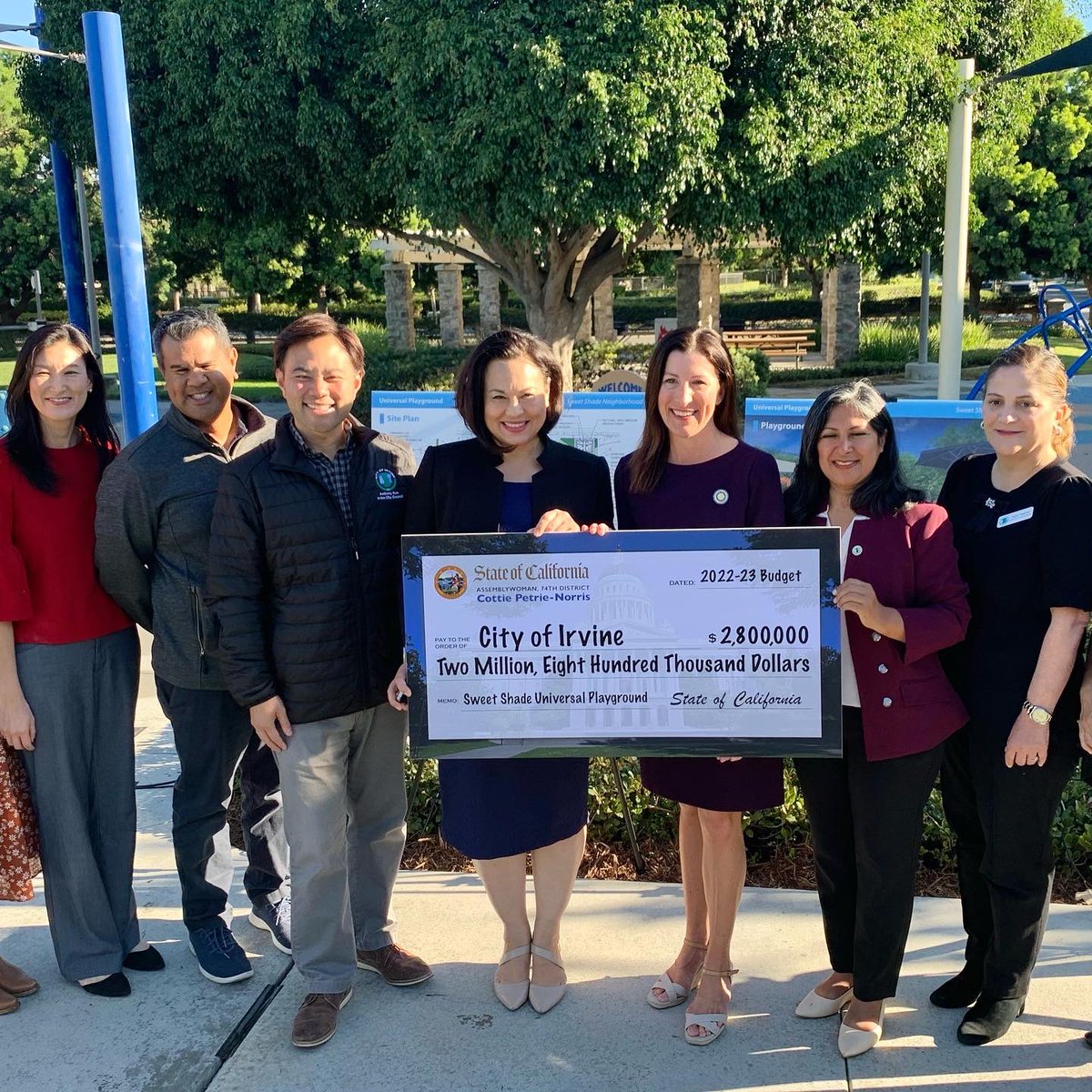 tammykimOC's tweet photo. Thank you Assemblywoman Cottie Petrie-Norris for securing $2.8 million in State funding to upgrade our Sweet Shade playground into our very first Universal Playground! 

#WeAreIrvine #irvine #inclusive #dei #loveIrvine #universalplayground https://t.co/bOjstNyxHH