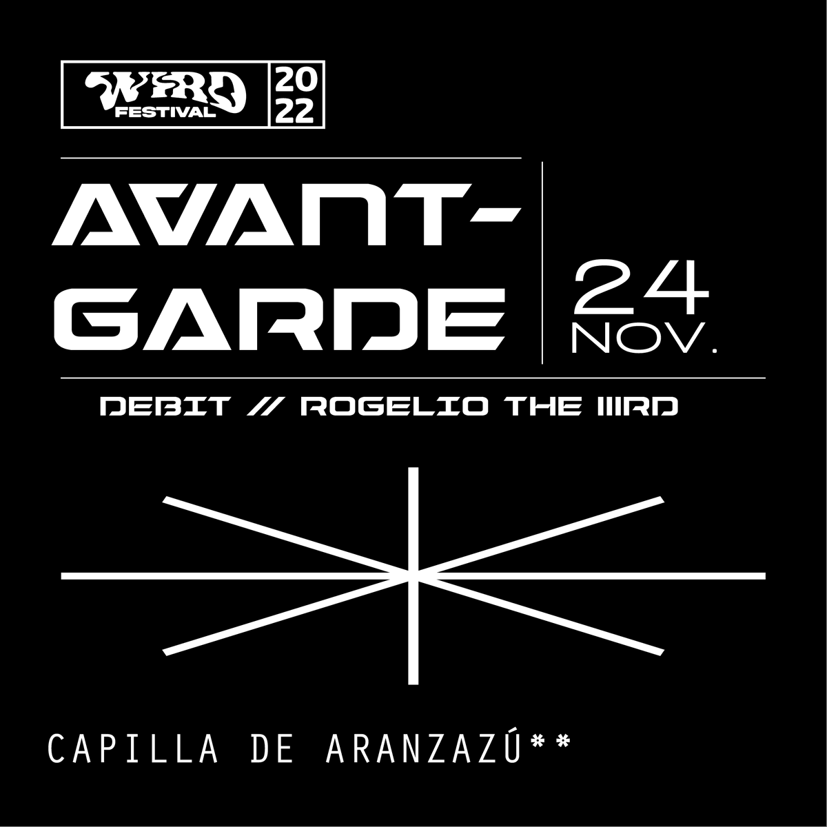somoswird's tweet photo. #WIRDFESTIVAL está integrado por tres experiencias sonoras distintas; la primera de ellas es Avant-Garde: única, intima y sensorial, en la cual tendremos como escenario la emblemática Capilla de Aranzazú.
•DEBIT
•Rogelio the IIIrd
Jueves 24 de noviembre
20:00 Horas https://t.co/yR3LBDkV54