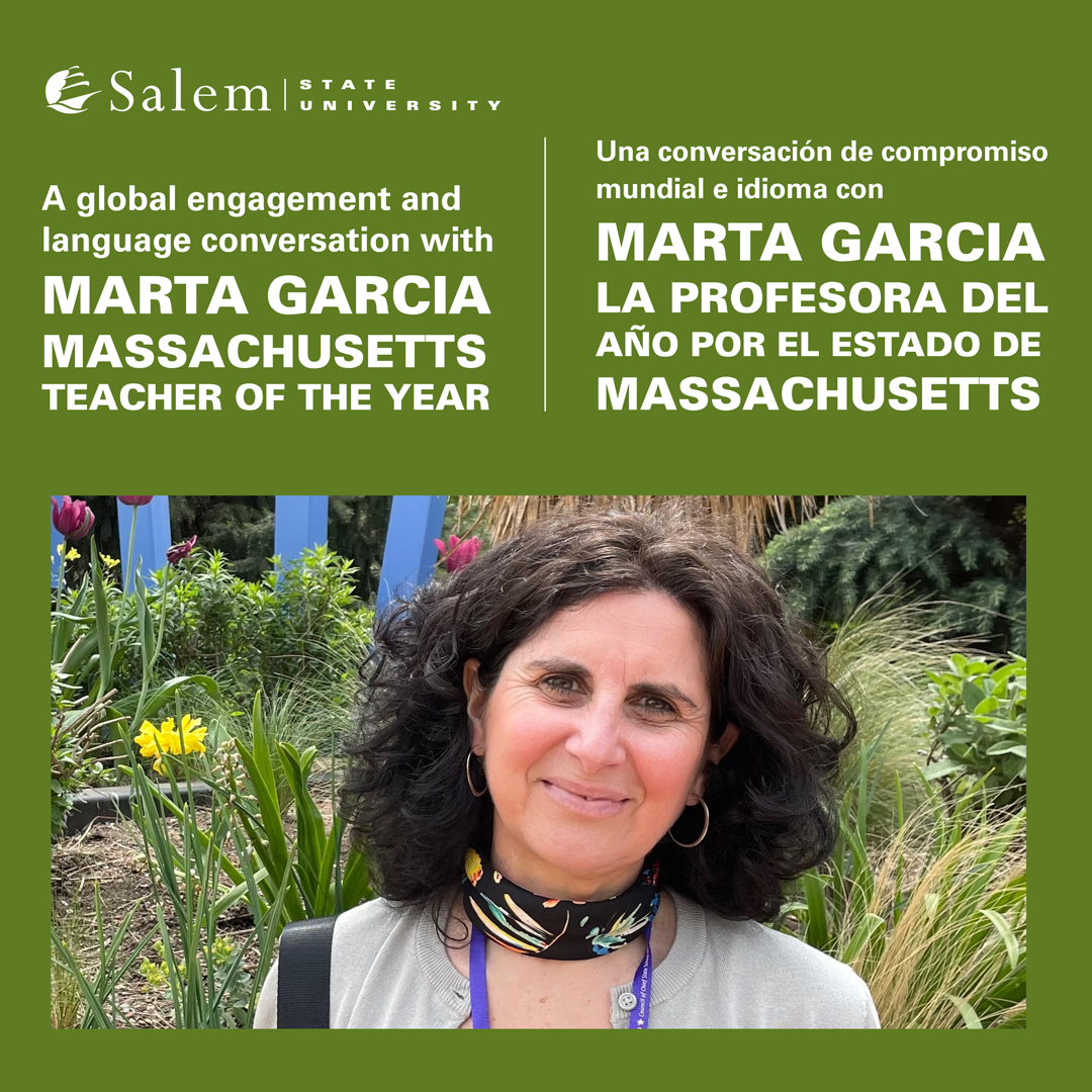 Come join the Massachusetts teacher of the year, <a href="/martagcuasante/">Marta García</a>, in conversation on November 8th at 2:30pm. 

More information: salemstate.edu/calendar/conve…