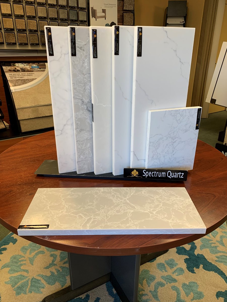 Check out samples from Spectrum Quartz Want to fix up your kitchen or bathroom? Give us a call! 781-281-1793 Designer@HorizonInteriorsLLC.com #horizoninteriors #quartz #countertops #kitchendesign #bathroomdesign #interiordesign #woburn