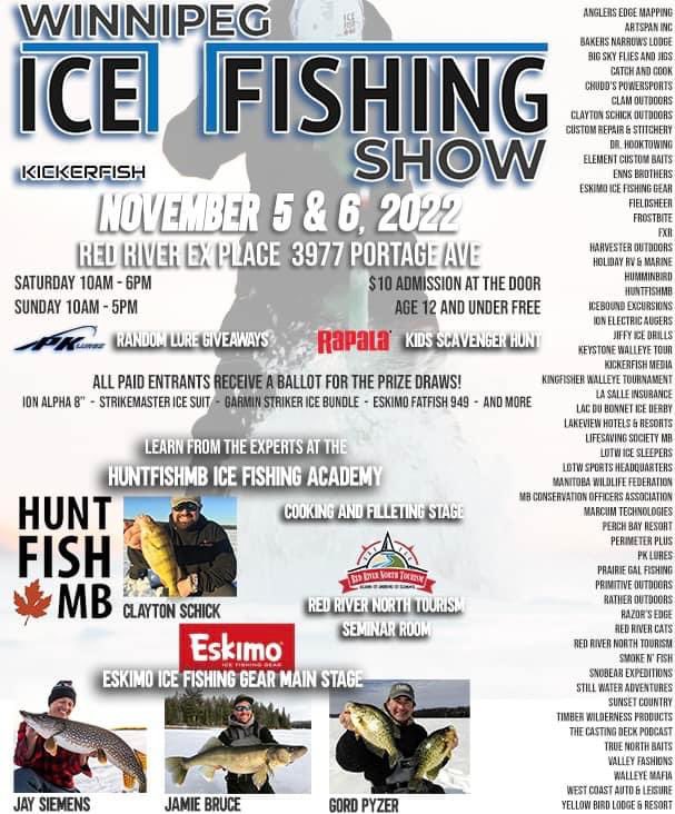 kickerfish_ca's tweet photo. Come down Nov 5 &amp; 6 to @RedRiverEx and visit the 50+ different Exhibitor booths at this year’s show. All things ice fishing under one roof!

$10 admission at the door. Kids aged 12 and under free. All paid entrants receive a ballot for the prize draws! https://t.co/AVDEMQq1c5