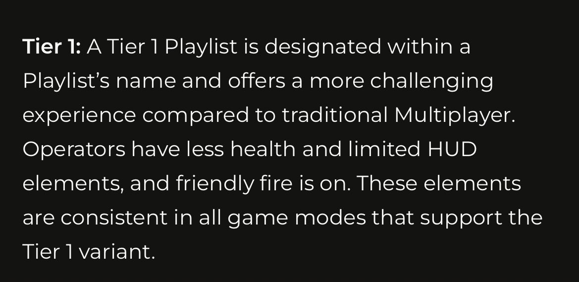 Infinity Ward has renamed Hardcore mode to “Tier 1” in #ModernWarfare2 for… some reason?