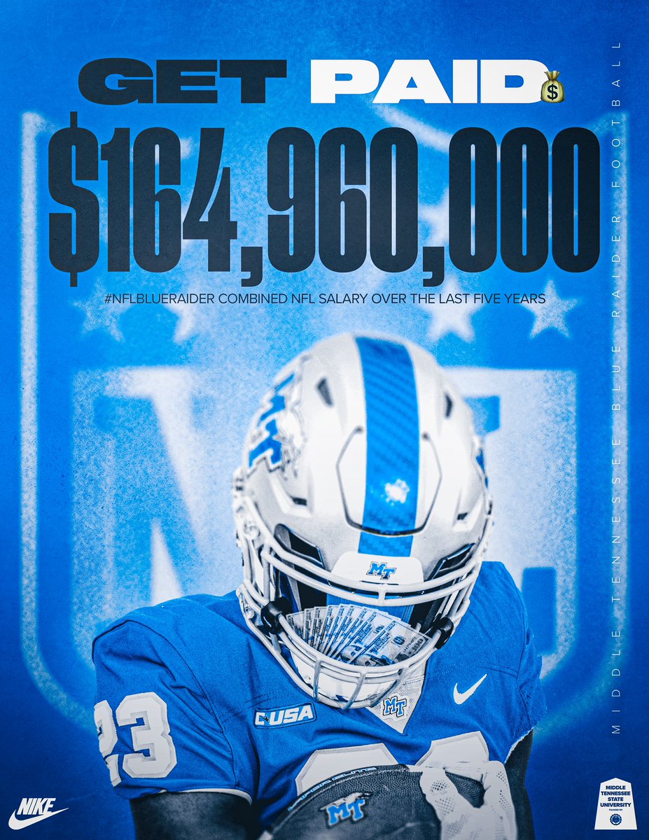Middle Tennessee ➡️ <a href="/NFL/">NFL</a> 🏈💰

#NFLBlueRaiders | #EATT