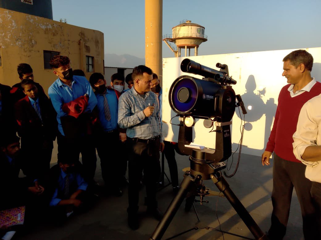 RSC_Dehradun's tweet photo. RSC Dehradun organized live projection of partial solar eclipse

A special live program to observe partial solar eclipse through the Starlock LX600 telescope was organised by the center today on 25th October from 4:26pm to 5:28pm. https://t.co/4aFVx4Ywm3
