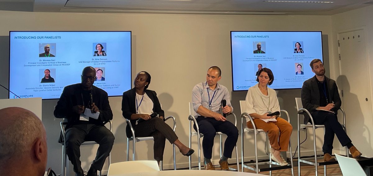 During a @gchallenges session, the #Exemplars team discussed how our platform, tools, and team can help innovators and implementers develop global health programming that works. Special thanks to Steve Lim, Gina Samaan, and Moussa Sarr, who joined us. @iressef @IHME_UW #GCAM22