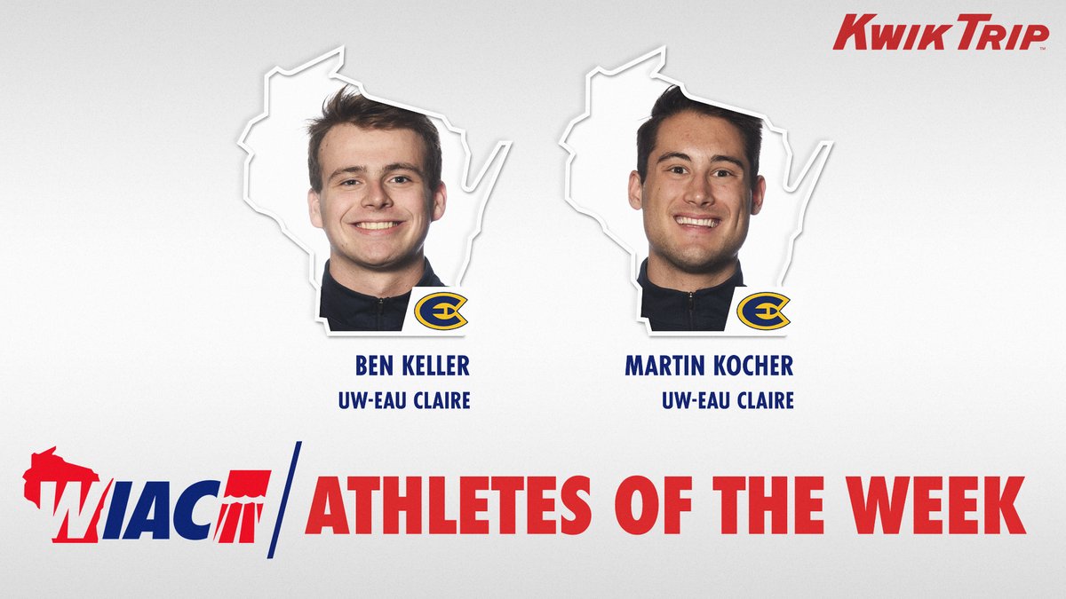 #WIACSWIMDIVE | <a href="/UWECblugolds/">UWEC Athletics</a> Keller and Kocher Named Men's Athletes of the Week: bit.ly/3fcdpFI
#ExcellenceInAction
#d3swim