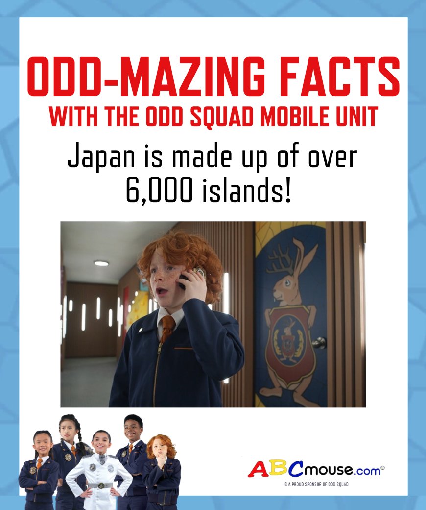 Hey, ODDBALLS! The @OddSquadPBS Mobile Unit travels A LOT. Our sponsor at @ABCmouse is bringing us some ODD-MAZING facts each month about the ODD-SOME places the Squad visits. Next stop is Japan!
