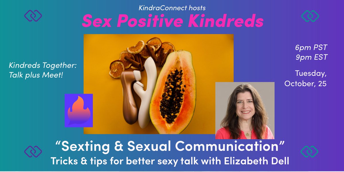 KindraConnect's tweet photo. Learn about #sexting and #sexualcommunication today with @ElizabethDell from @amorusapp .6pm PST/ 9pm EST. https://t.co/XtzKK3D5UR https://t.co/cxsSl1g0rl