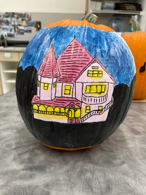 Art Club Pumpkin Decorating Winners!
1st Place- Oogie Boogie By Aubrey Lincoln
2nd Place- Pennywise by Ella Knapp
3rd Place- Pink Palace by Annabelle Reynolds &amp; Wile E. Coyote by Hannah Hardisty