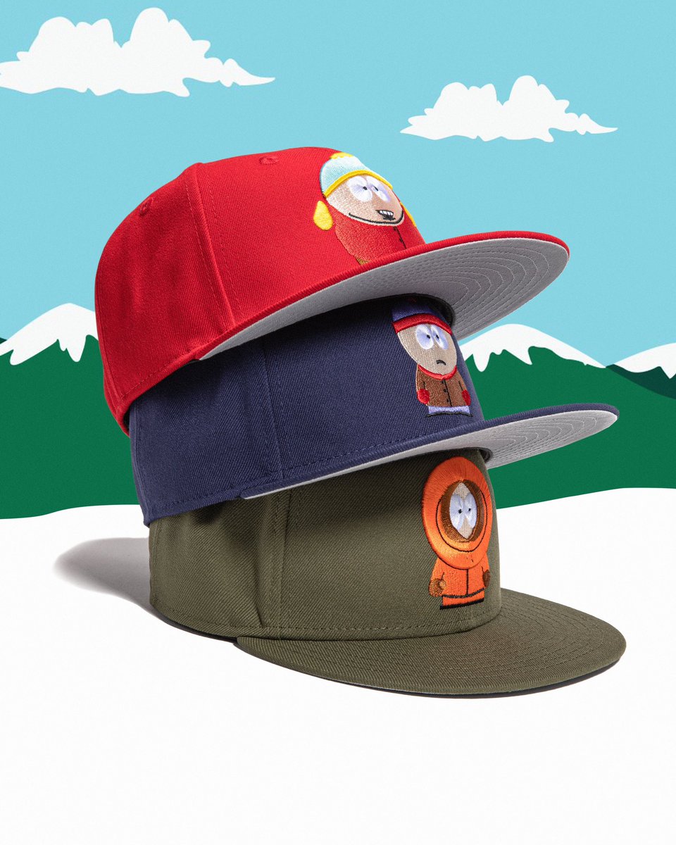 HatClub's tweet photo. Go on down to Hat Club (.com) and have yourself a time.....South Park x Hat Club exclusive dropping today. Time TBD 🏔️

https://t.co/rEspRE9B8q https://t.co/Z0zj4QONLd